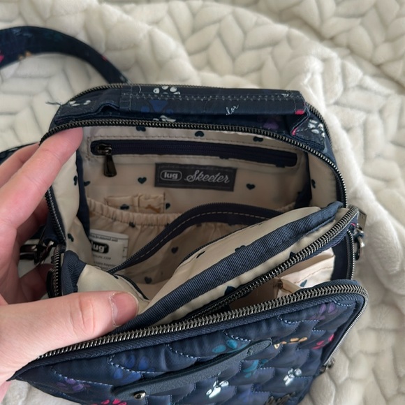 Lug Quilted Crossbody Bag with Multicolor Paw Prints - Picture 3 of 6